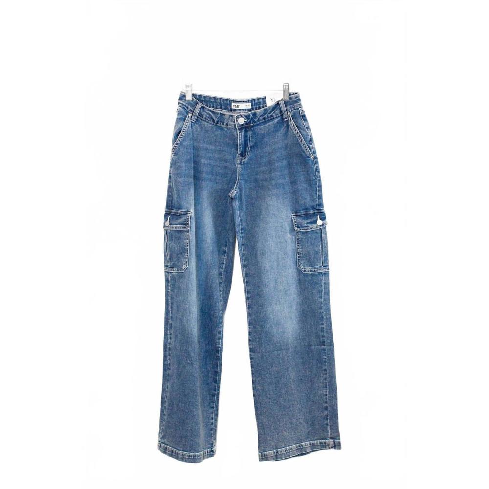 NEW YMI junior low rise straight leg jeans in medium blue - Picture 6 of 6